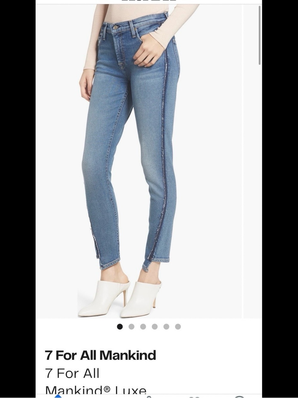 7 for all Mankind luxe vintage ankle skinny jeans asymmetrical hemline 28